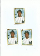 (3) 1990 Bowman- BERNIE WILLIAMS Rookie ERROR Lot