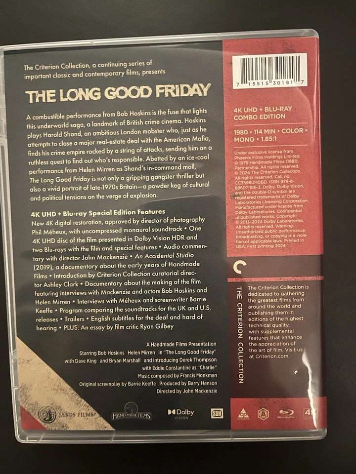The Long Good Friday (1980) - Criterion Collection 4K UHD + Region A Blu Ray - image 3 of 3