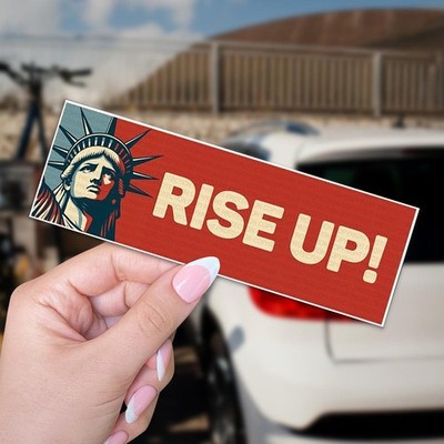 Rise Up Political Bumper Sticker | Liberty Car Magnet Anti Fascist Protest Decal