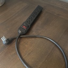 Portable Surge Protector Black Extension Cord 125 V