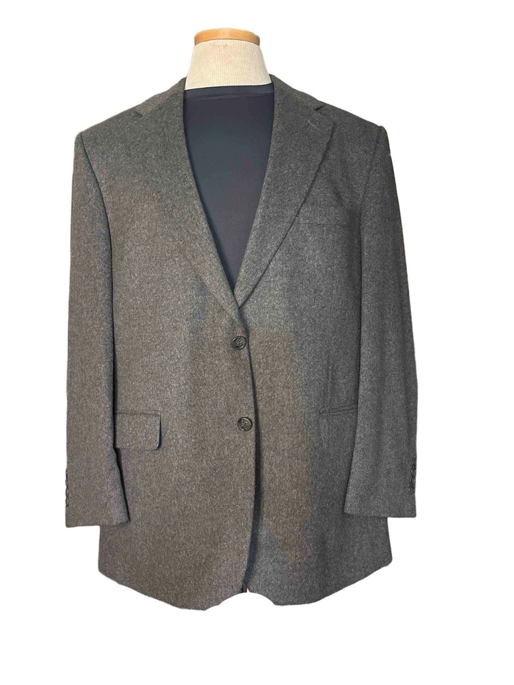 Lord & Taylor Men’s 100% Cashmere Flannel 2-Button Blazer/Jacket  Gray• 44R - Image 2 of 4