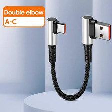 25Cm/50Cm Short Data Cable 90 Degree Elbow USB Type C to Type C Cable Fast Charg