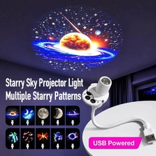 Plug and Play HD Star Projector Night Light, USB Galaxy Ocean Ceiling Projector