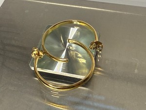 Authentic Mayamar 24K Gold Plated Thin Flat Hoop Earrings Yellow 1.5" (NEW)