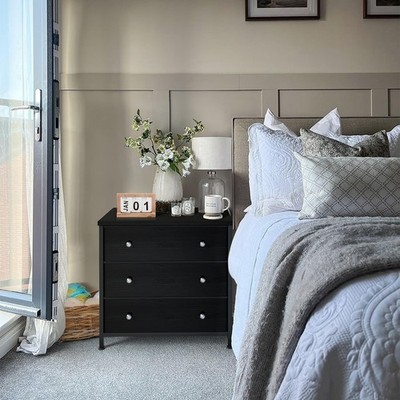 black night stand and dresser set Priscilla Black Nightstand