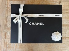 Magnetic CHANEL Box Empty Gift Box 14 x 11 x6 With Ribbon, Camillia, tissue
