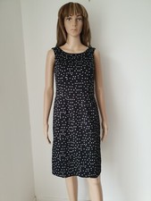 ❤️ Size 10 BHS black spotted smart everyday work pencil dress 1454