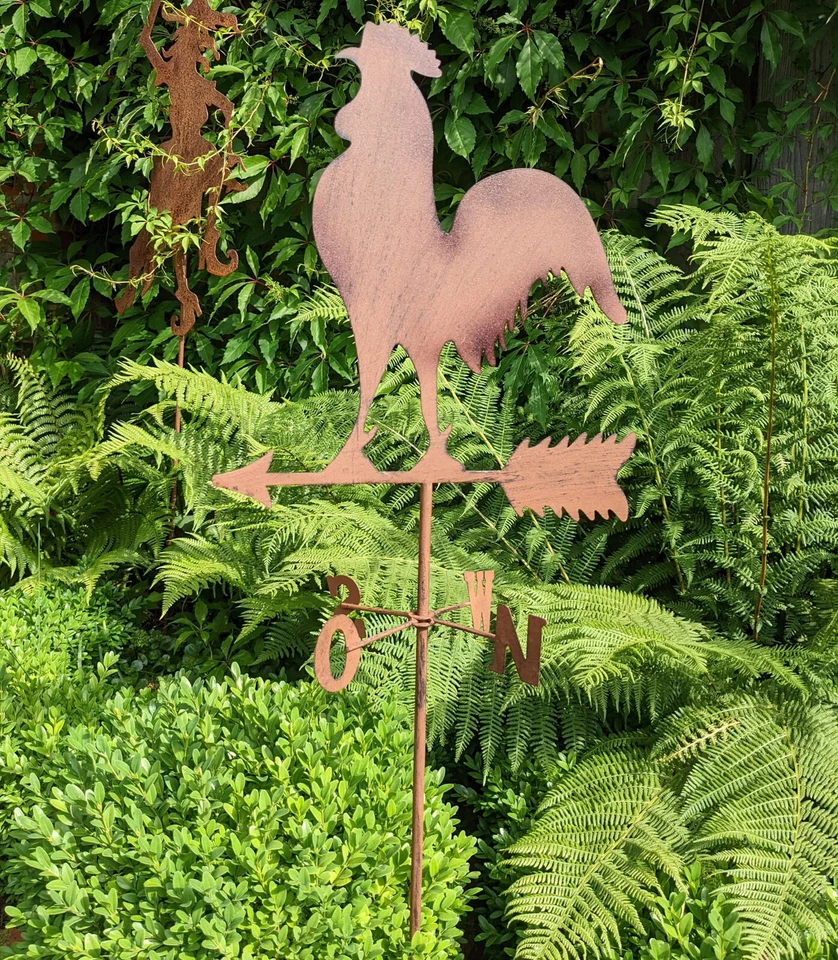 ENGLISCHER WETTERHAHN MIT FIRST BEFESTIGUNG GUSSEISEN ANTIK STIL NEU  - Bild 2 von 3