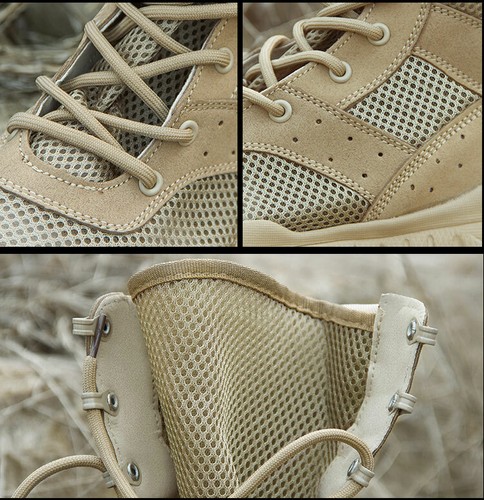 Mens Desert Boots Army Hiking Combat Military Tactical Boots Lightweight Shoes - Picture 6 of 15