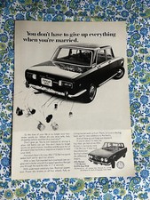 Vintage 1970 Alfa Romeo 1750 Berlina Print Ad Just Married