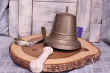 Large Solid Brass Bell Antique Hanging Wall Mount Nautical Nice Tone