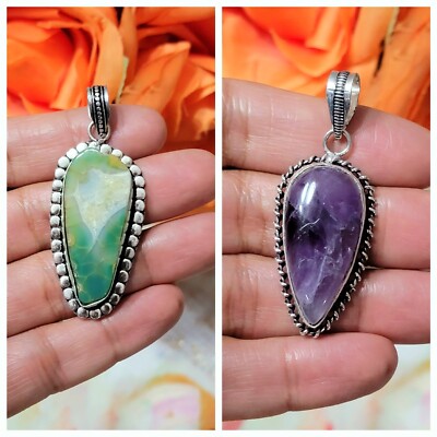 Natural Gemstone Pendant,  Beautiful Agate Pendants, Buy one get one free! 