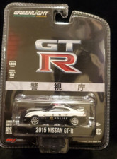 GREENLIGHT MIJO 1/64 2015 NISSAN GT-R R35 hot Japan Police diecast black white