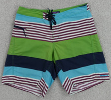 Patagonia Board Shorts Mens 34 Striped Wavefarer Cargo Drawstring Swim Trunks