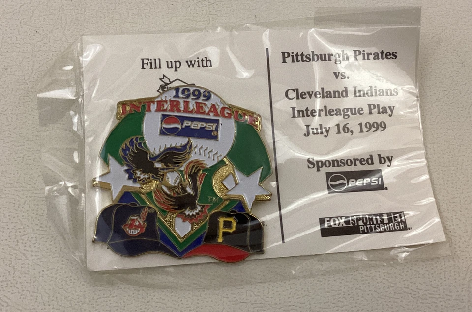 Pittsburgh Pirates vs. Cleveland Indians Interleague Play Hat / Lapel Pin 1999 - Image 4 of 4