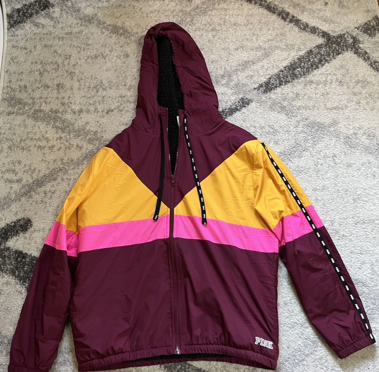 UNDERCOVER Giacca frangivento Victoria Secrets ROSA donna in pile taglia XS rossa cerniera intera Y2K