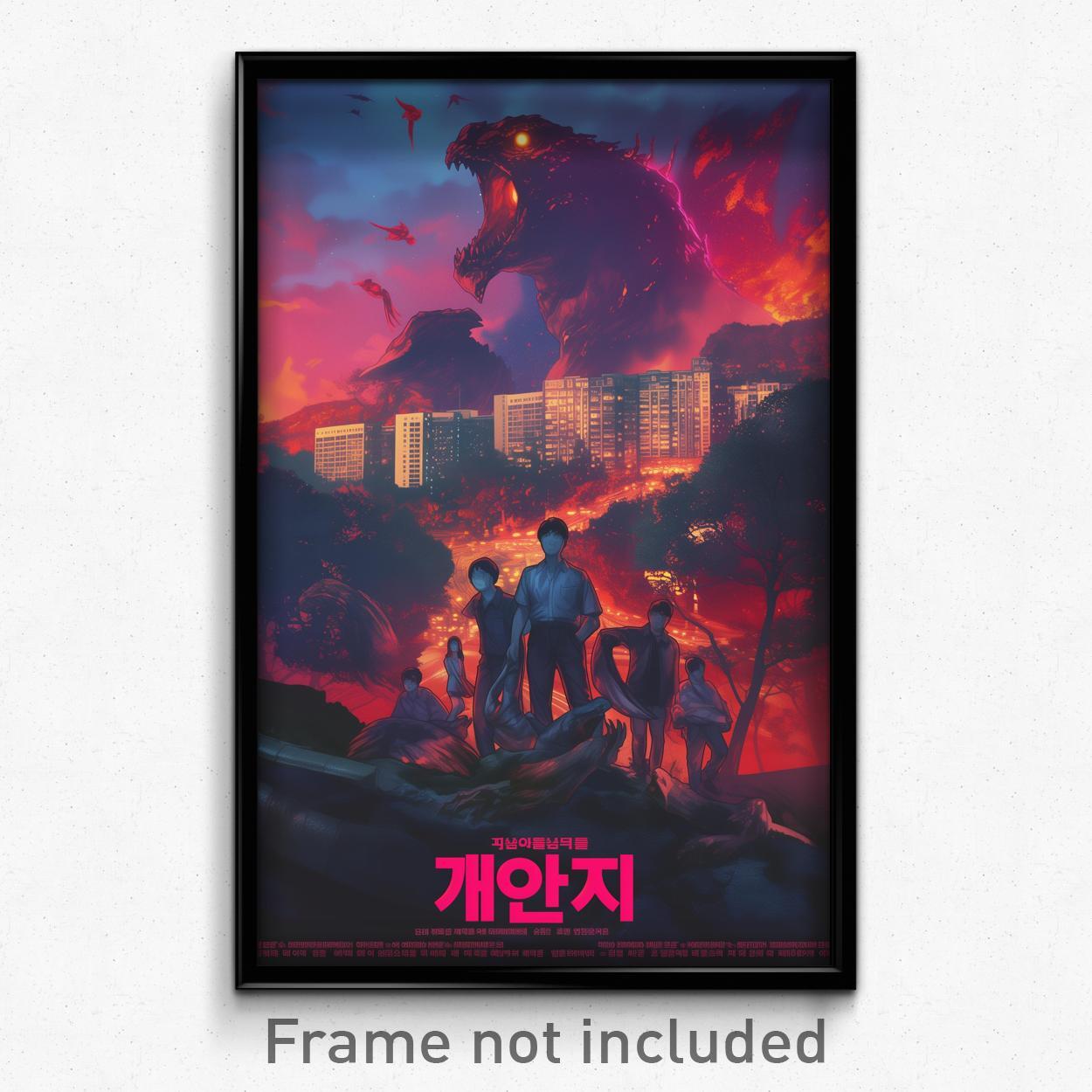 Korean Movie Poster - Massive Pit (Korea Psychedelic Art Retro Film Print)