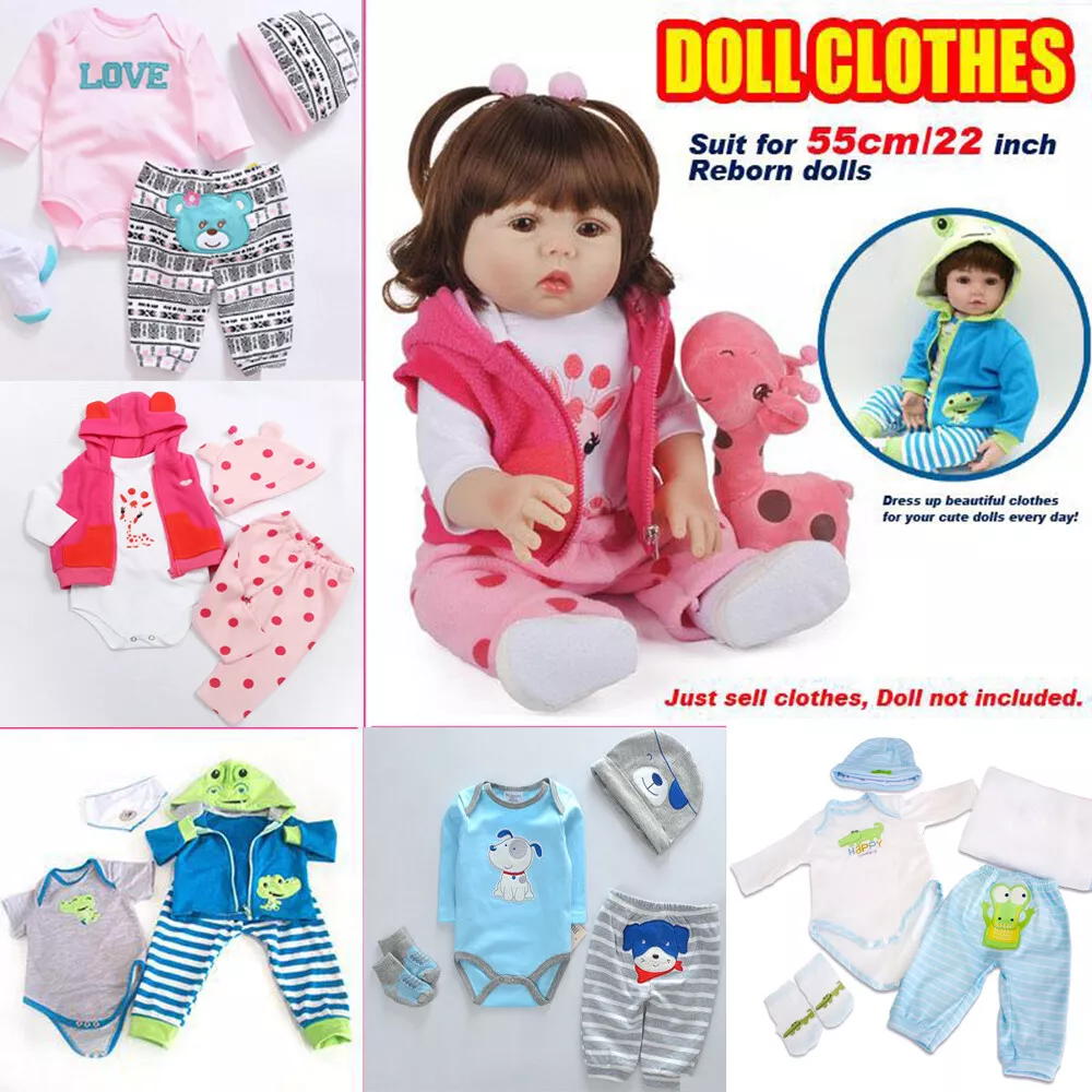 Begge arm leje Reborn Baby DIY Doll Clothes Sets Outfits for 20&#034;-22&#034;(50-55cm) Doll  Accessories | eBay