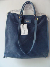 Nwt Viola Castellani Suede Tote Crossbody Shoulder Bag Dark Blue Italy