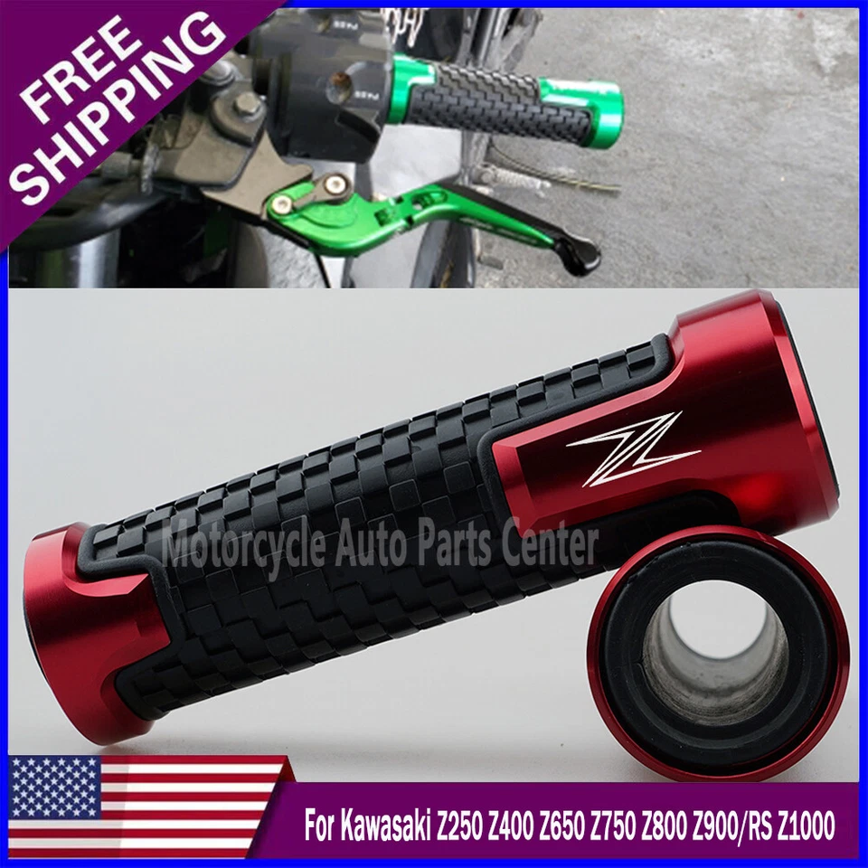 CNC Non Slip Handlebar Grip For Kawasaki Z250 Z400 Z650 Z750 Z800 Z900/RS Z1000 Foto 4 de 4