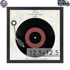 Wood Vinyl Record Frame for the Wall, Display 12.5x12.5 Album Cover and 12x12 LP