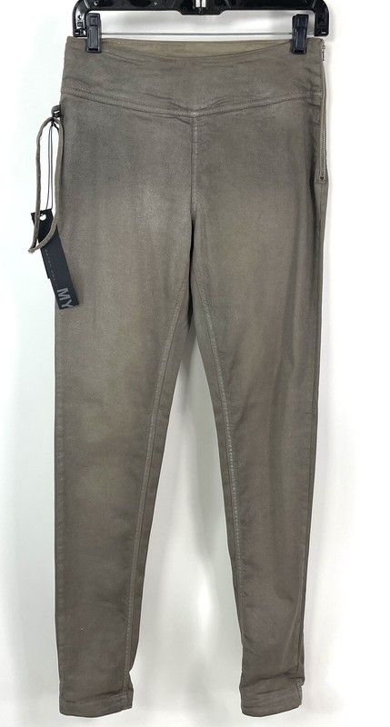 NTW Sarah Pacini MYJ Slim Fit Skinny Jeans Metallic Taupe Gray Size 0 New