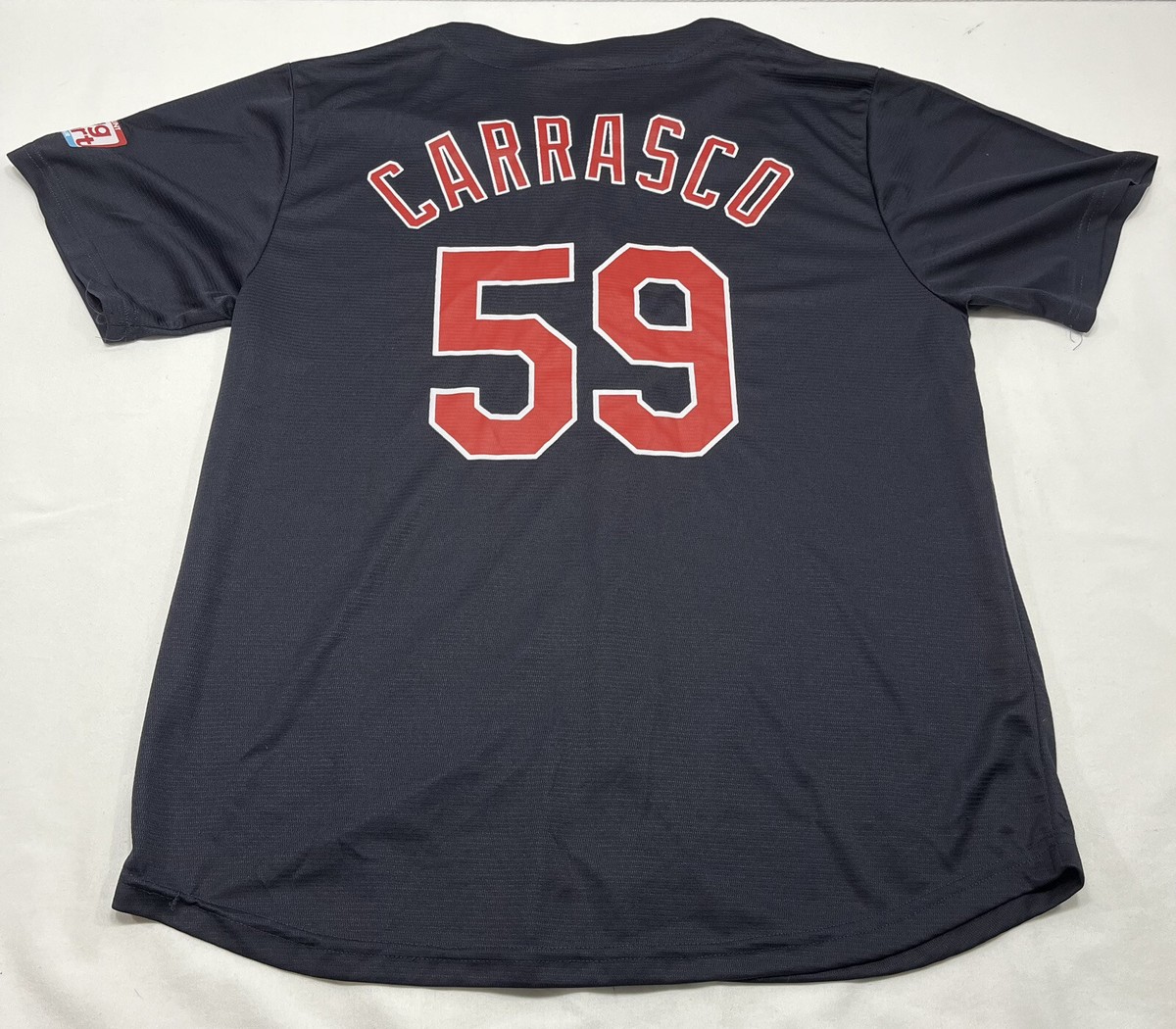 Cleveland Indians Jersey Men's XL Blue Carrasco #59 Promo Drug