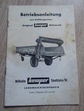 Kemper Stalldungstreuer Universal Betriebsanleitung 
