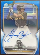 HOMER BUSH JR AUTO 1st 2023 Bowman Chrome Draft BLUE REFRACTOR /150 PADRES RC