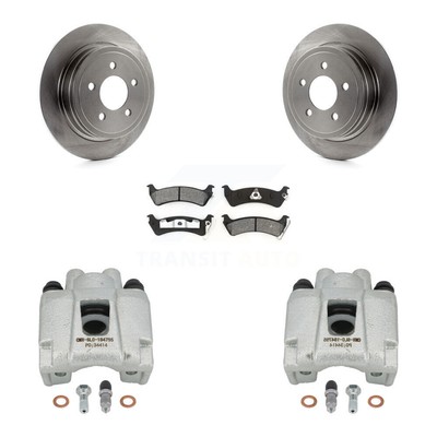 Rear Disc Brake Caliper Rotor Semi-Metallic Pad Kit For Ford Explorer Sport Trac