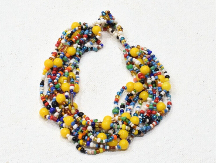 Colorful Multi-Strand Glass Beaded Bracelet for Women-image