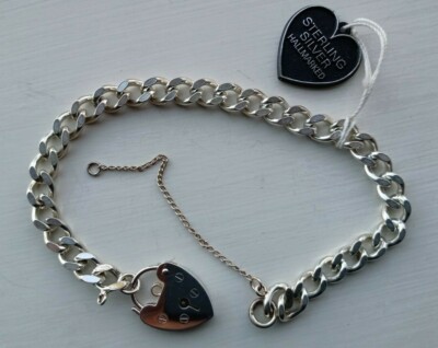 Vintage 1974 Hallmarked Silver Ladies Curb Linked Chain + Locket - Never Worn