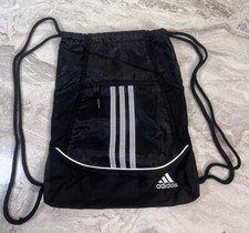 Adidas Black White Drawstring Backpack Gym Bag Yoga Sports Athletic
