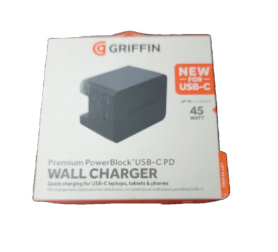 Griffin Power Block Premium 45W USB-C PD Wall Charger in Black