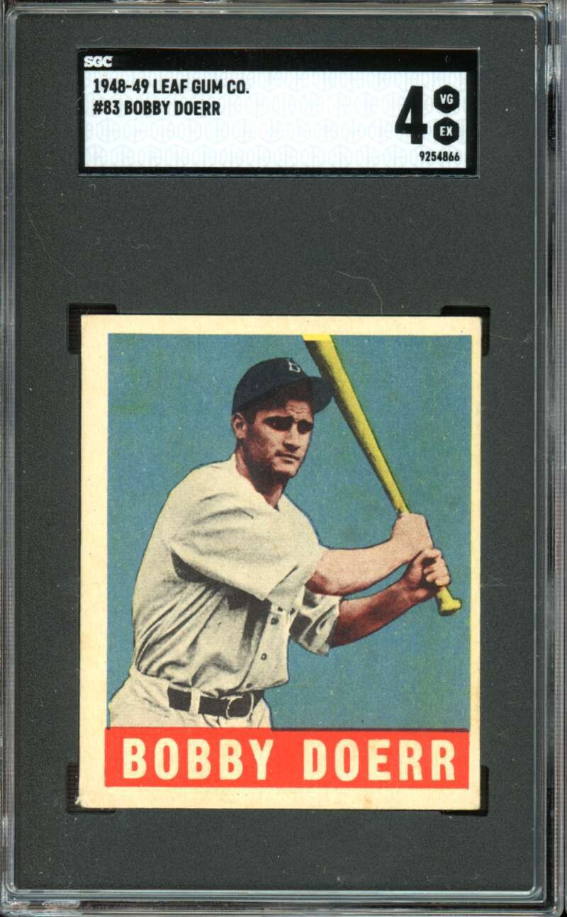 1948-49 Leaf #83 Bobby Doerr Red Sox HOF SGC 4 VG-EX