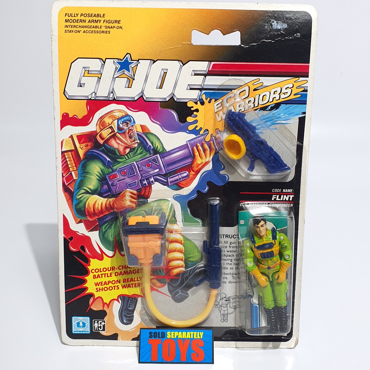 Vtg GI Joe FLINT UK International eco warriors figure MOC SEALED