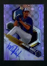 2018 Bowman High Tek Prospects Auto Purple /150 Michael Baez Padres Rookie RC
