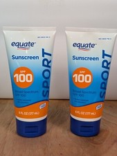 Lot Of 2 Equate Sport Sunscreen Broad Spectrum SPF 100 88 Min. Water Resistant
