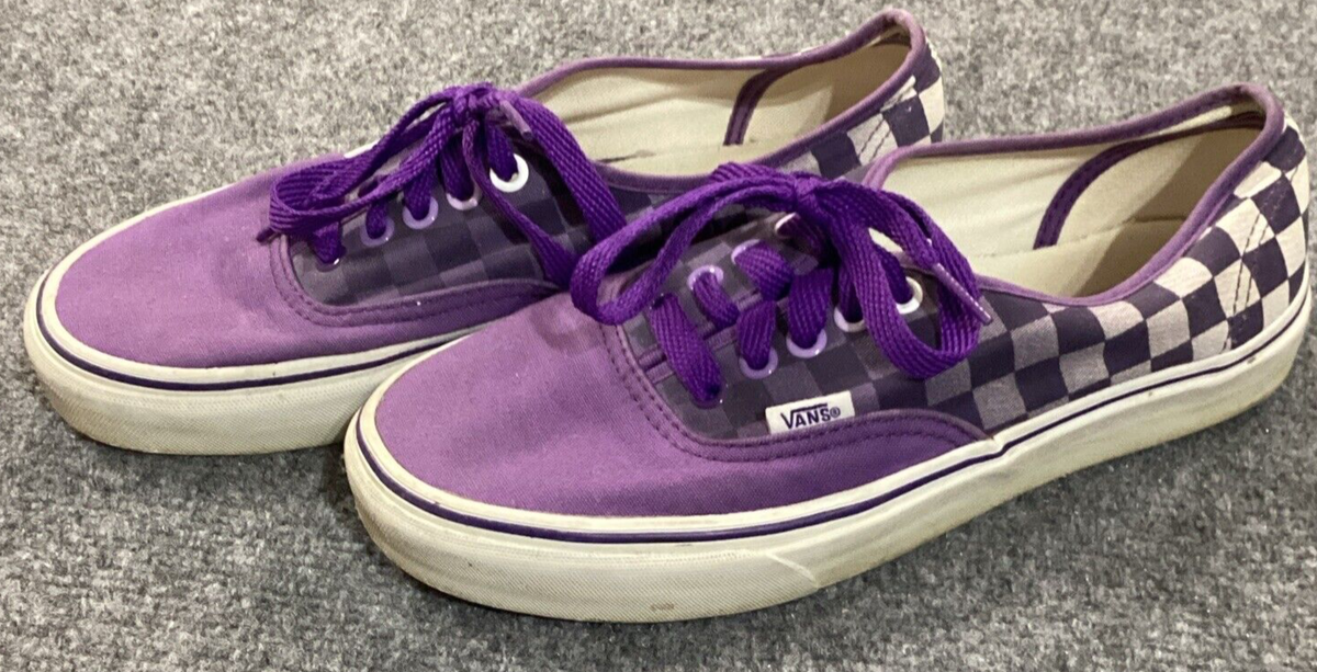 Vans Shoes Mens Customs Purple Sk8 Checkerboard Slip On Black White