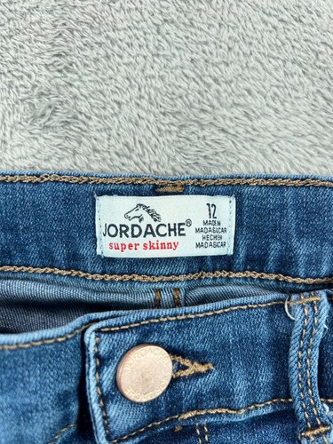 JORDACHE Girls 12 Super Skinny Jeans Adjustable Distressed Blue Jeans 24x26 - Picture 4 of 13