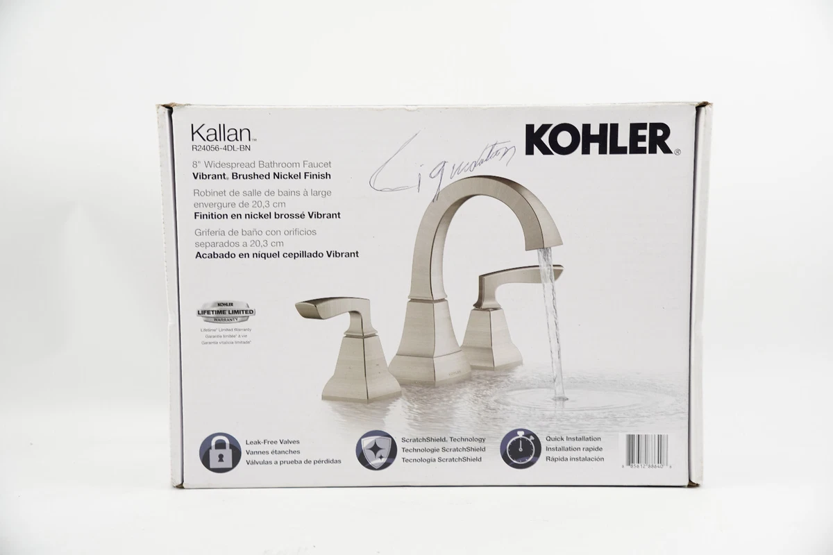 KOHLER 8in Handle Kallan Bathroom Faucet, Brushed Nickel, 54 OFF