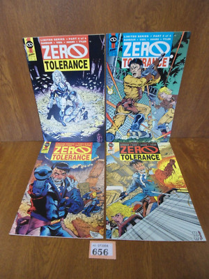 KOMPLETTE LIMITIERTE SERIE #1 bis #4 von 4 ZERO TOLERANCE / Erste Comics 1990