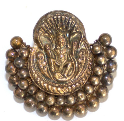 Broche Vintage - Style Hindou - En Argent Doré - Bijou Ancien Et Unique - Occasion