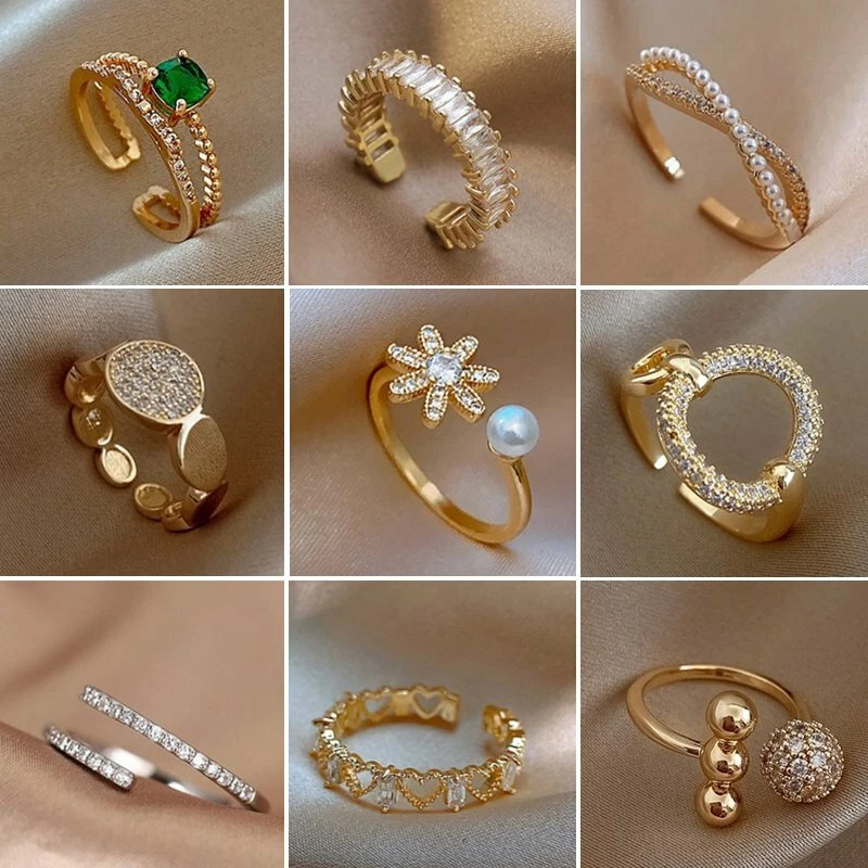 Vintage Collection of Antique Gold Crystal Rings – Rings Universe