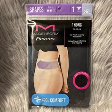 Maidenform Flexees Thong Women's Size 2XL Black Shapewear Underwear Panty