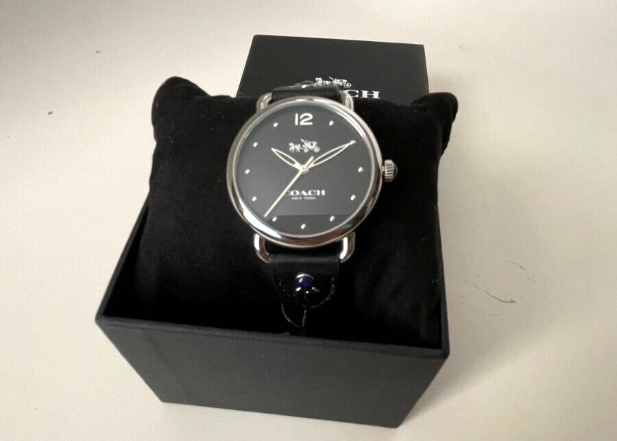 Coach 14502738 Women's Black Dial Black Leather Strap Watch | eBay