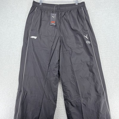 PUMA F1 T7 Oversized Track Pants Mens XL Black Windbreaker Baggy Racing