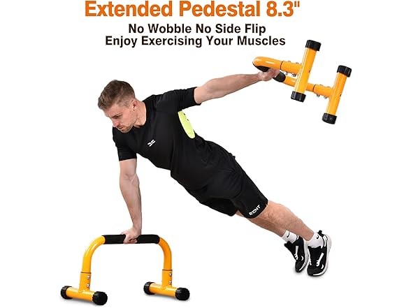 Heavy-Duty No Wobbling Parallel Bars Yellow 