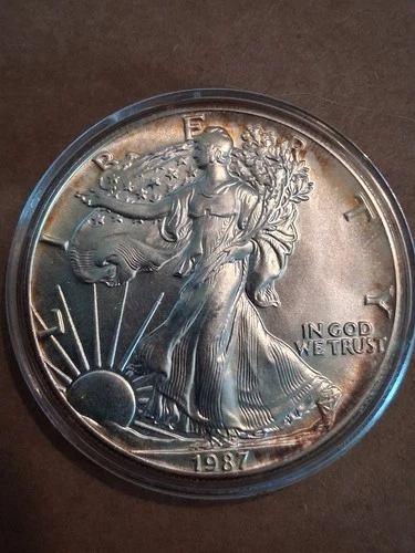 1987 American Silver Eagle, encapsulated BU (GV0017)