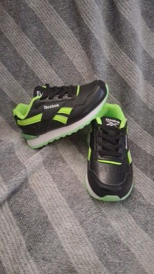 Reebok Royal Classic Jogger 3.0 Kids Light-Up Sneakers Black/Green US 8K